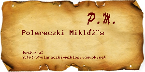 Polereczki Miklós névjegykártya
